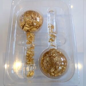 Ice Globes Beauty Gold Flower Petal Facial Massager - New